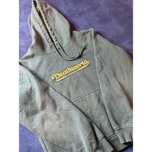 Deathworld Feralhands Hoodie Moss Green Embroidered Logo Mens Sz S Streetwear
